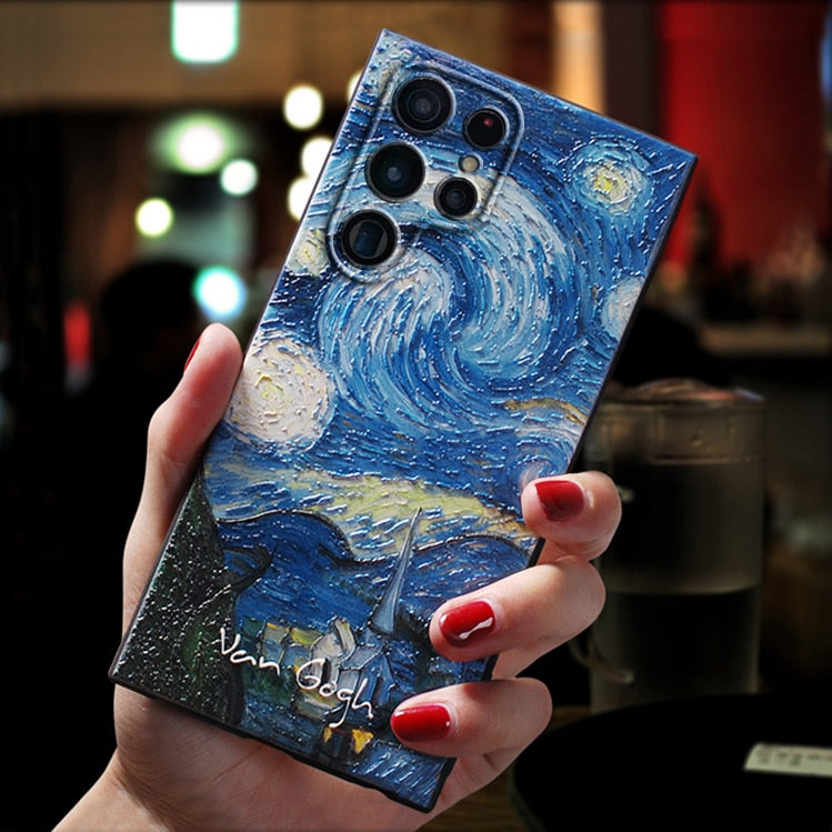 Embossed 3D Van Gogh Cases For Samsung (Latest)