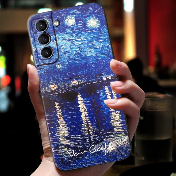 Embossed 3D Van Gogh Cases For Samsung (Latest)