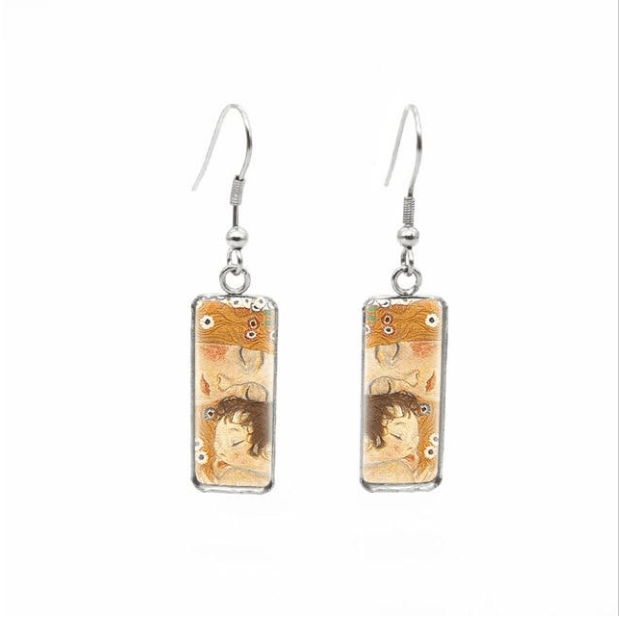 Gustav Klimt Artworks Glass Earrings - PAP Art Store