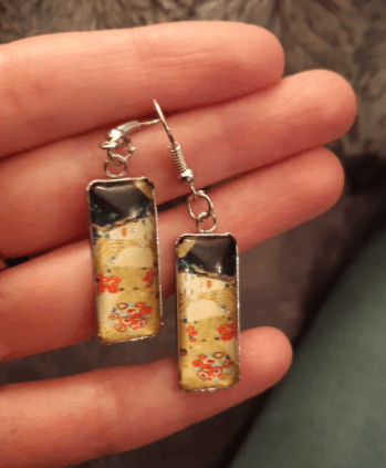 Gustav Klimt Artworks Glass Earrings - PAP Art Store