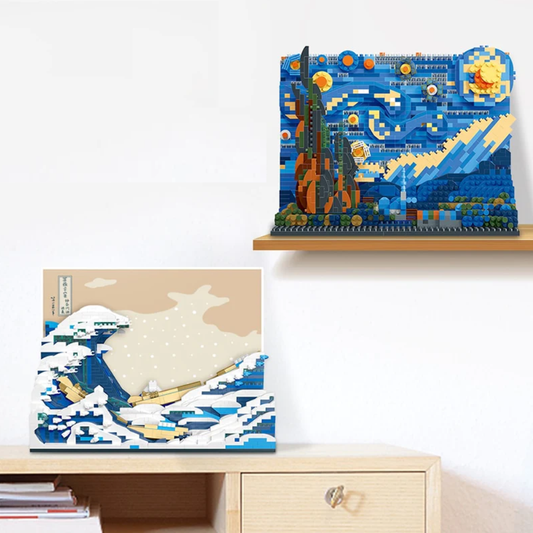 Kanagawa Wave & Starry Night 3D Micro building blocks