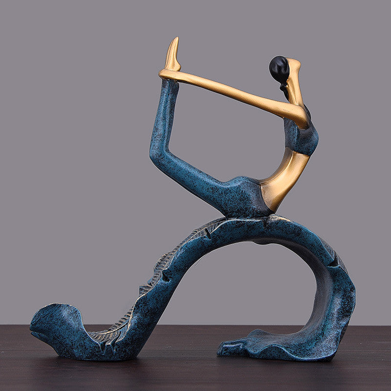 Yoga Asanas Handpainted Sculpture