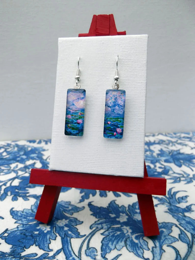 Claude Monet Artwork Glass Earrings