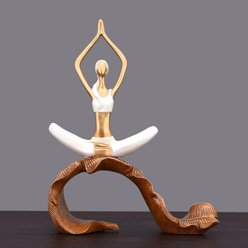 Yoga Asanas Handpainted Sculpture