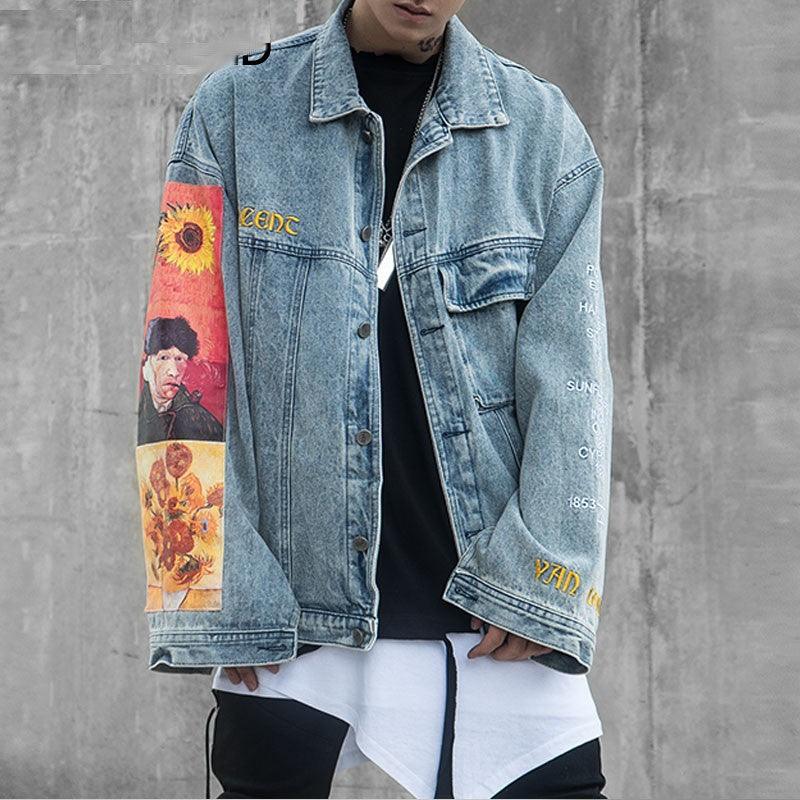 Van Gogh Embroidered Denim Jacket - PAP Art Store