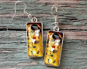 Gustav Klimt Artworks Glass Earrings - PAP Art Store