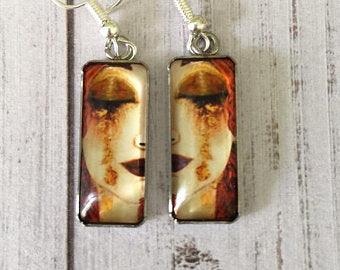 Gustav Klimt Artworks Glass Earrings - PAP Art Store