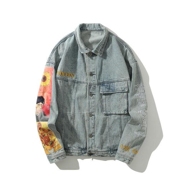 Van Gogh Embroidered Denim Jacket - PAP Art Store