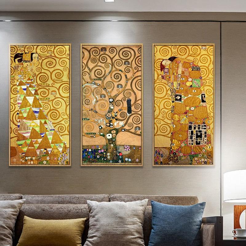 Gustav Klimt Artwork Panels Wall Art - PAP Art Store