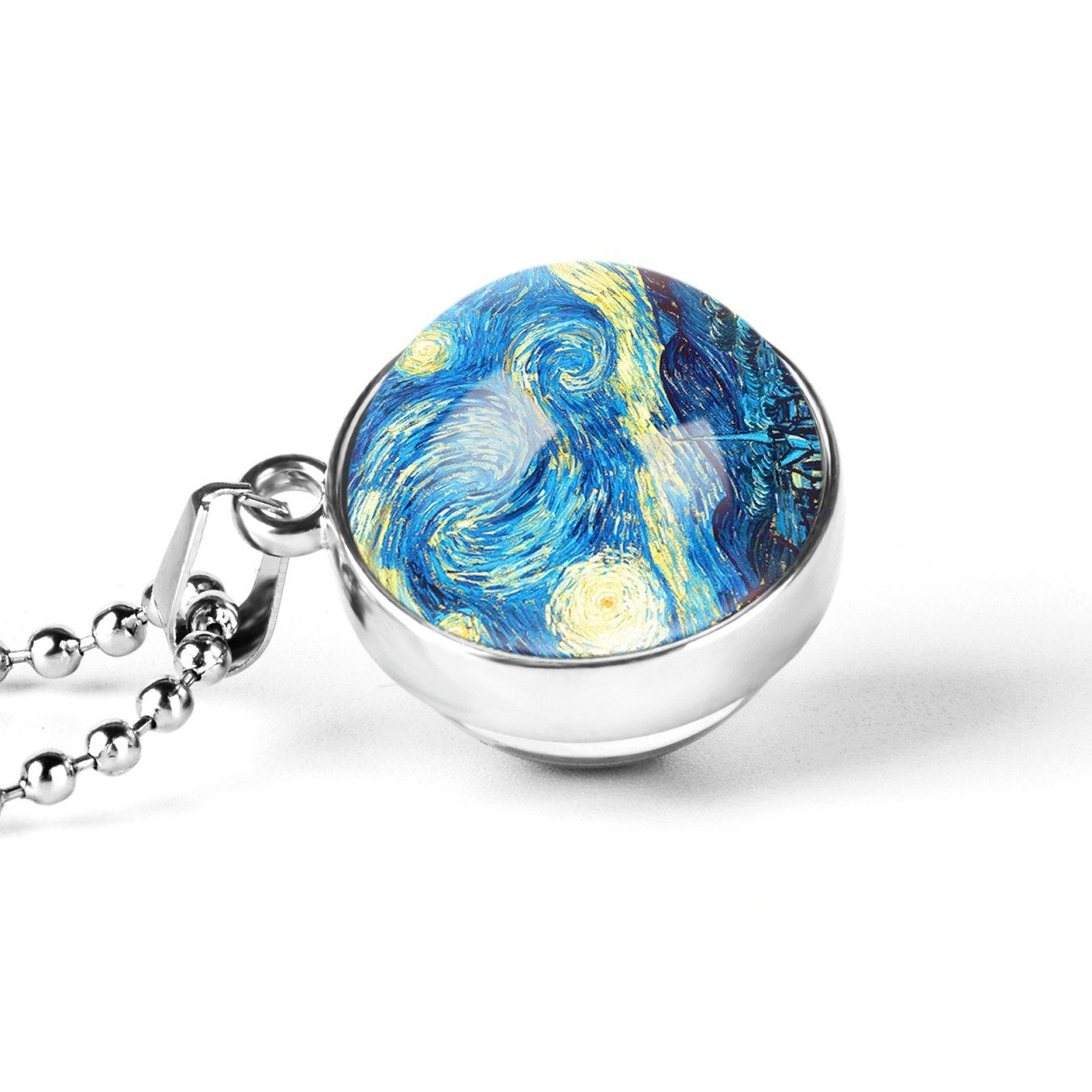 Starry Night Glass Dome Necklace - Art Store