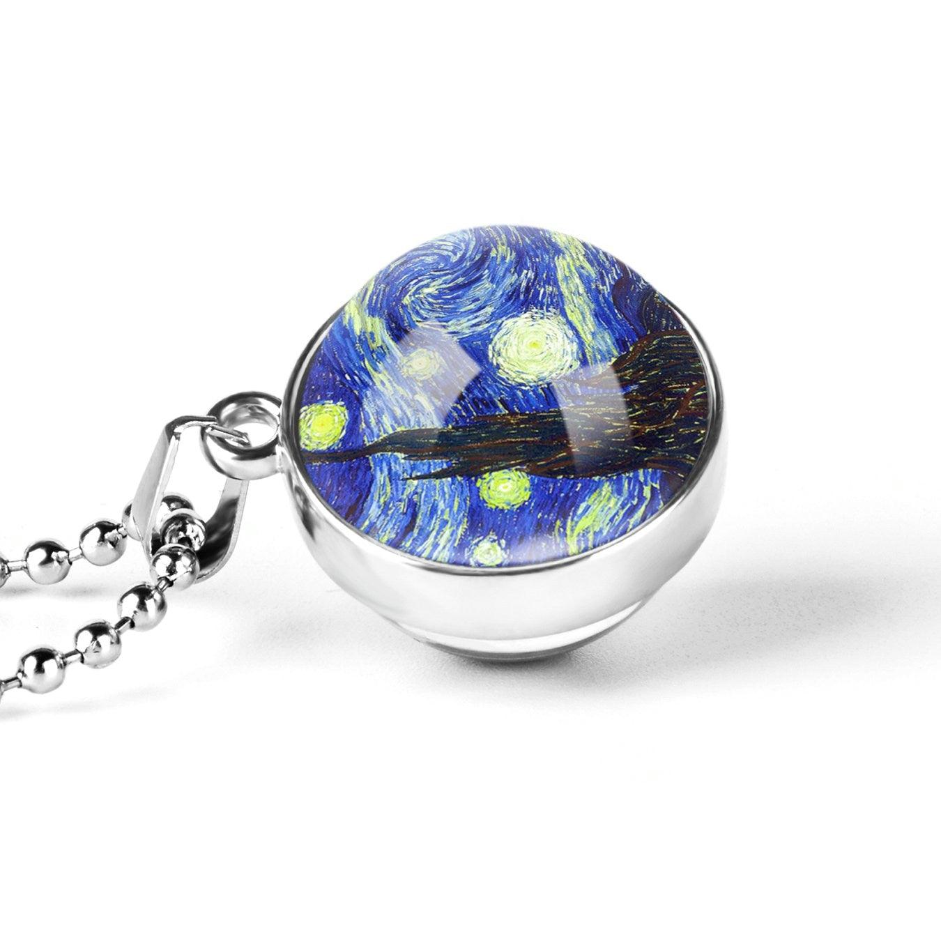 Starry Night Glass Dome Necklace - Art Store