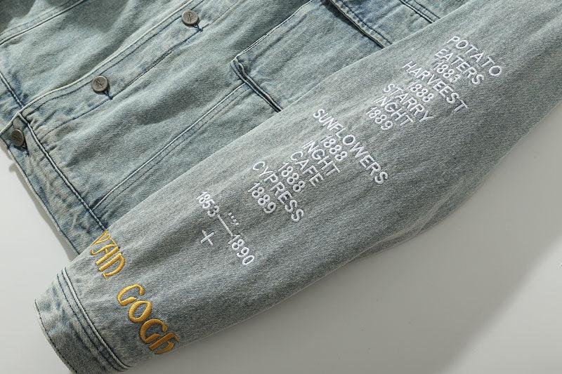 Van Gogh Embroidered Denim Jacket - PAP Art Store