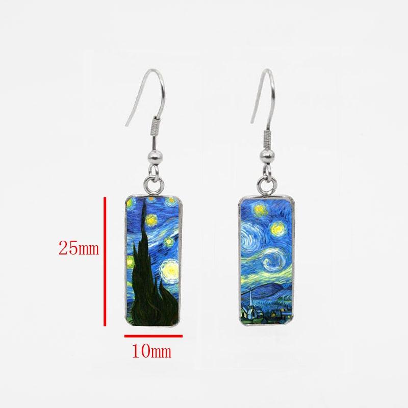 Gustav Klimt Artworks Glass Earrings - PAP Art Store