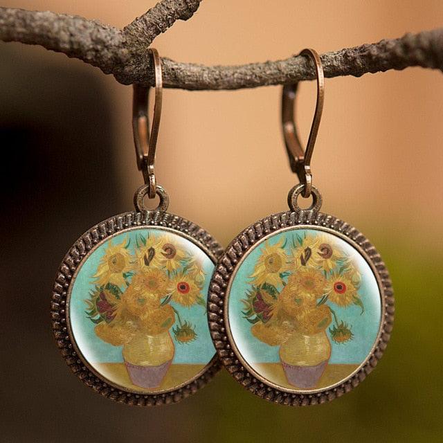 Famous Art Paintings Inspired round Earrings - Art Store