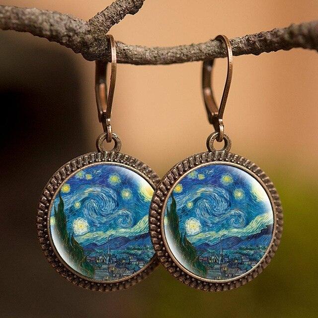 Famous Art Paintings Inspired round Earrings - Art Store