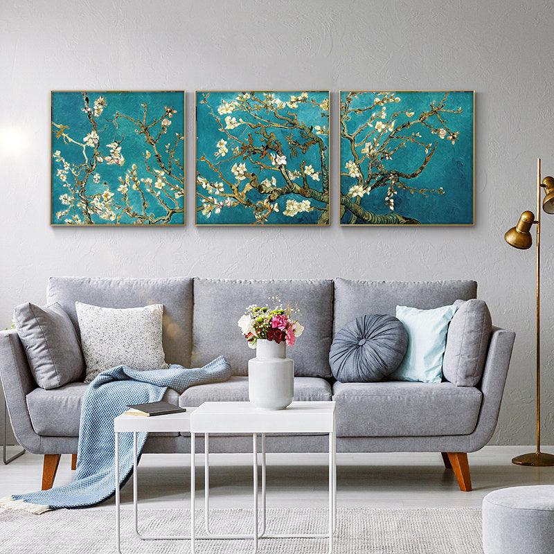 Van Gogh 'Almond Blossom Tree' 3 Panels Wall Art - PAP Art Store