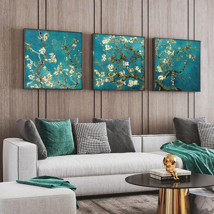 Van Gogh 'Almond Blossom Tree' 3 Panels Wall Art - PAP Art Store