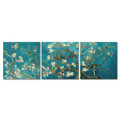 Van Gogh 'Almond Blossom Tree' 3 Panels Wall Art - PAP Art Store