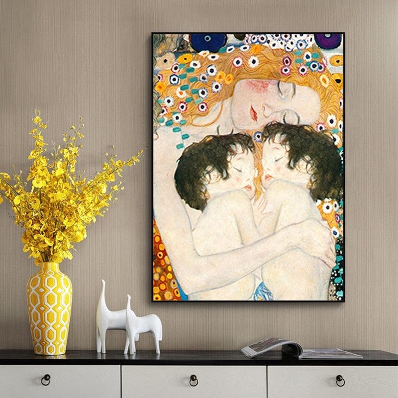 Gustav Klimt 'Mother and Child Twins' Wall Art Print - PAP Art Store