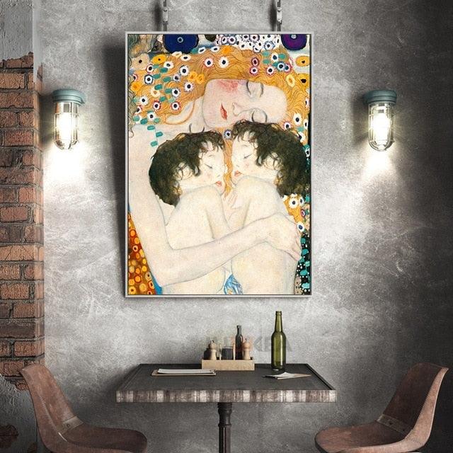 Gustav Klimt 'Mother and Child Twins' Wall Art Print - PAP Art Store