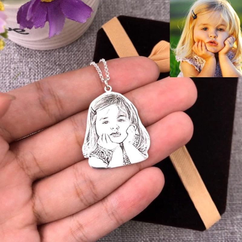 Custom Family Photo Engrave Necklace - PAP Art Store