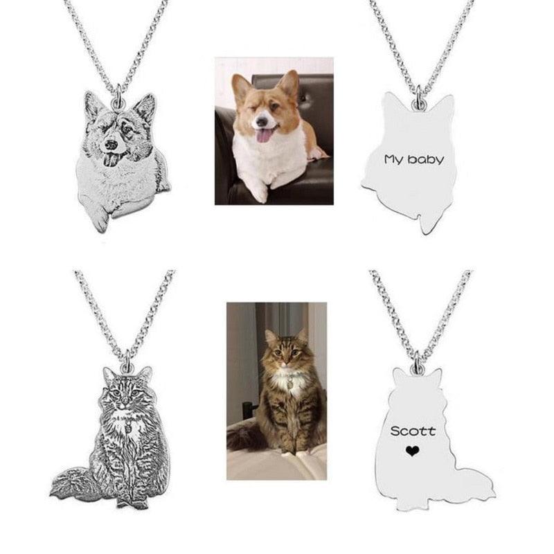 Custom Engraved Pet Photo Pendant Necklace - PAP Art Store