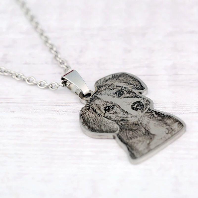 Custom Engraved Pet Photo Pendant Necklace - PAP Art Store