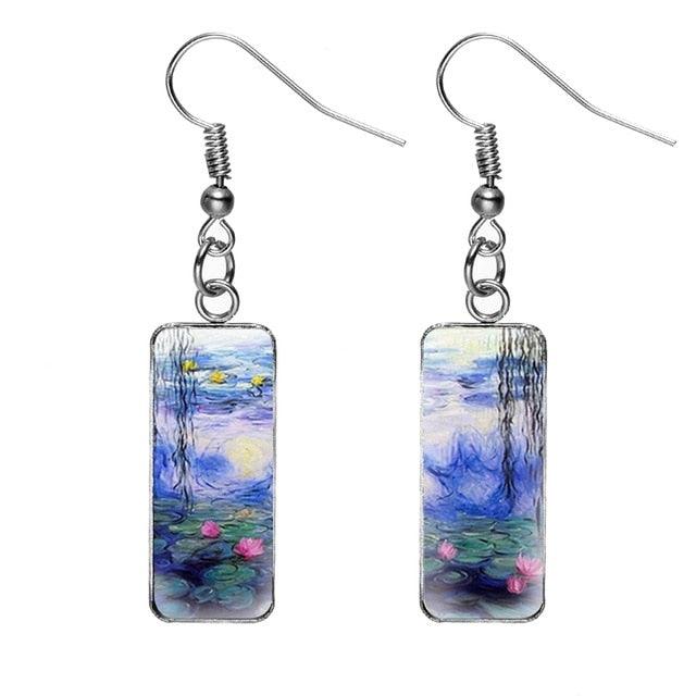 Claude Monet Artwork Glass Earrings - PAP Art Store