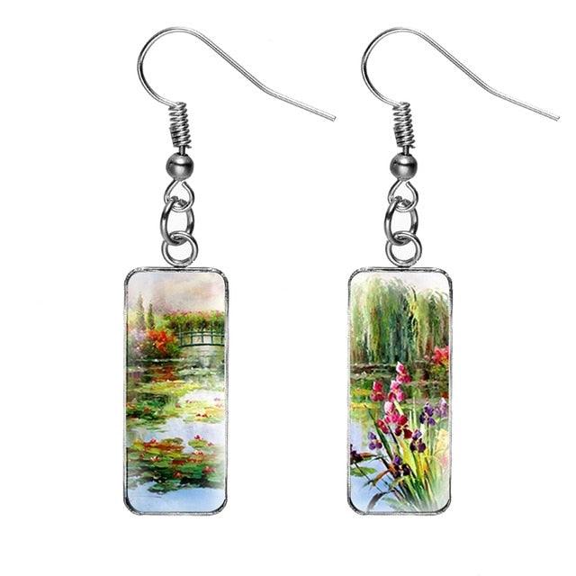 Claude Monet Artwork Glass Earrings - PAP Art Store