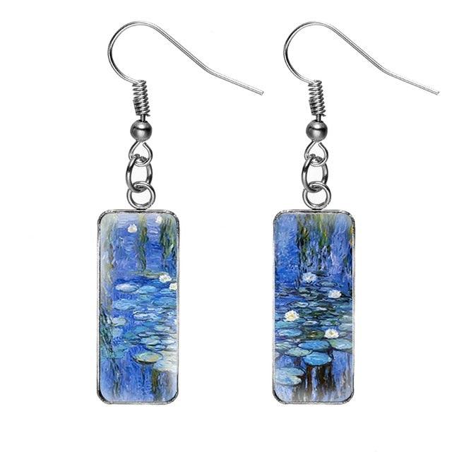 Claude Monet Artwork Glass Earrings - PAP Art Store