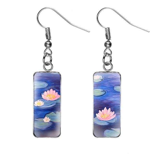 Claude Monet Artwork Glass Earrings - PAP Art Store