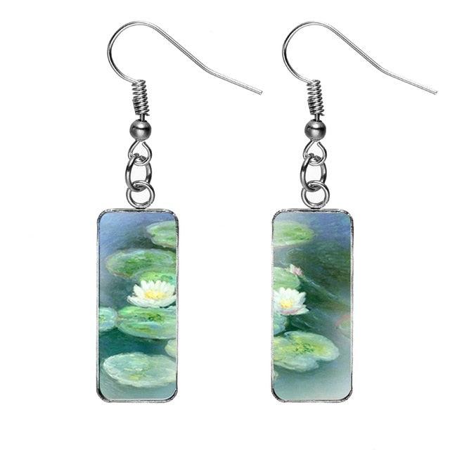 Claude Monet Artwork Glass Earrings - PAP Art Store