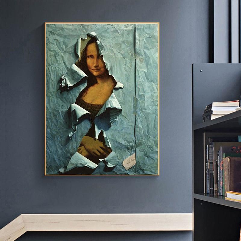 La Déchirure (The Tear) ft Mona Lisa Wall Art Print - PAP Art Store