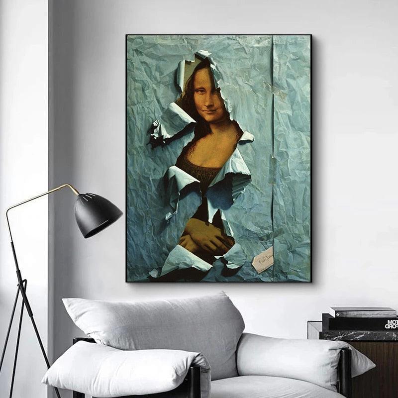 La Déchirure (The Tear) ft Mona Lisa Wall Art Print - PAP Art Store