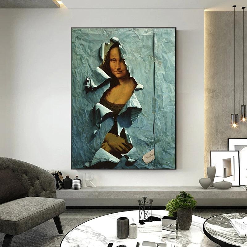 La Déchirure (The Tear) ft Mona Lisa Wall Art Print - PAP Art Store