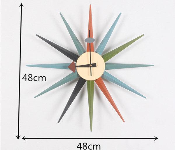 Sunburst Wood Wall Clock - PAP Art Store