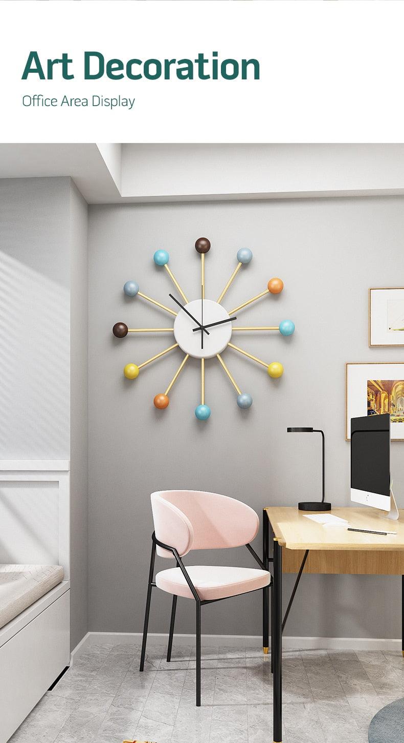 Contemporary Nordic Wooden Balls Wall Clock - PAP Art Store