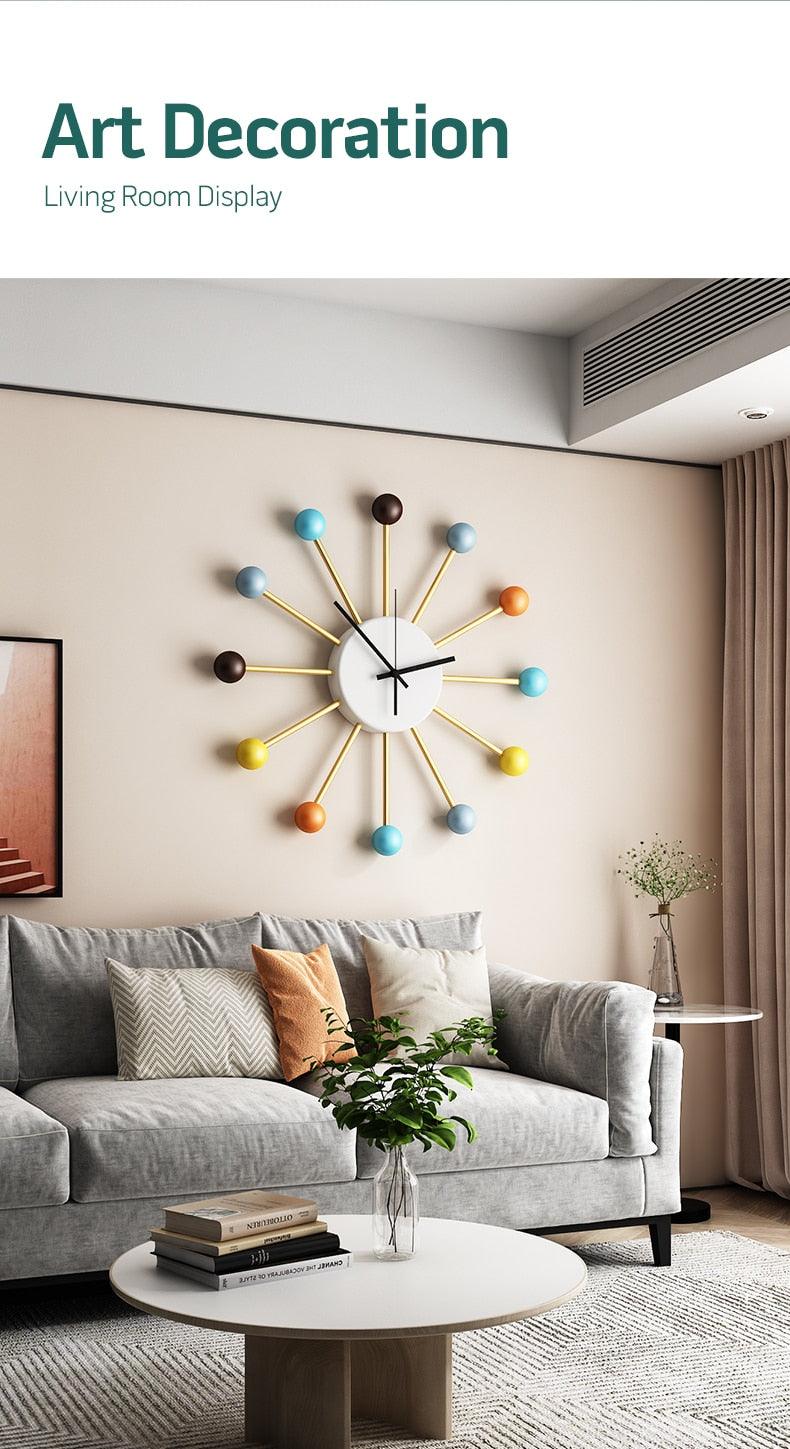 Contemporary Nordic Wooden Balls Wall Clock - PAP Art Store