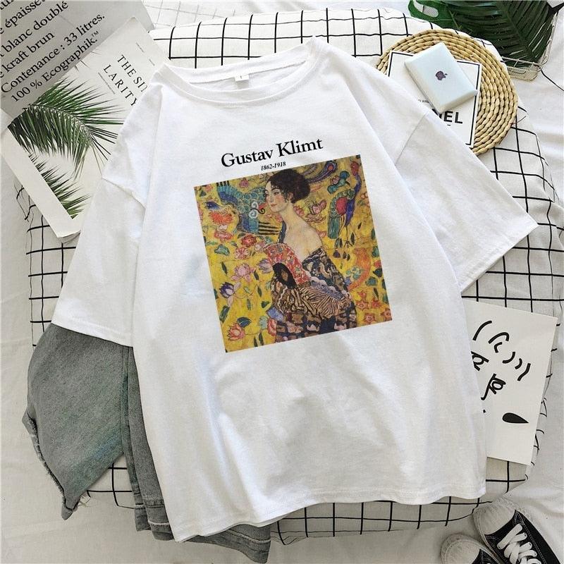 'Lady with a Fan' Klimt T-Shirt - PAP Art Store