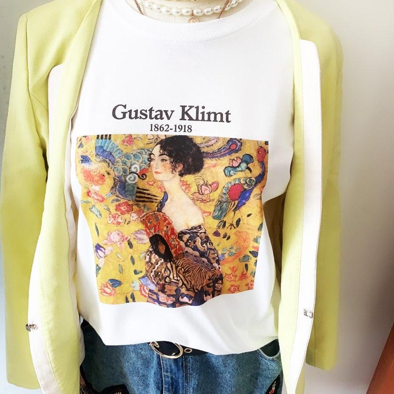 'Lady with a Fan' Klimt T-Shirt - PAP Art Store