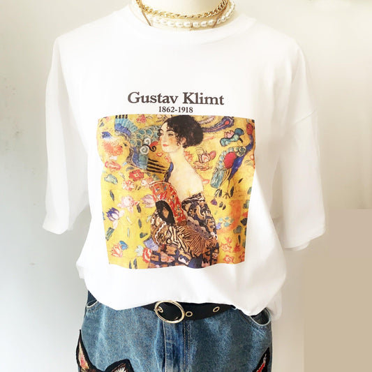 'Lady with a Fan' Klimt T-Shirt - PAP Art Store