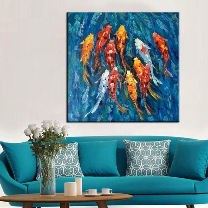 Koi Fish Rainbow Abstract Wall Art - PAP Art Store