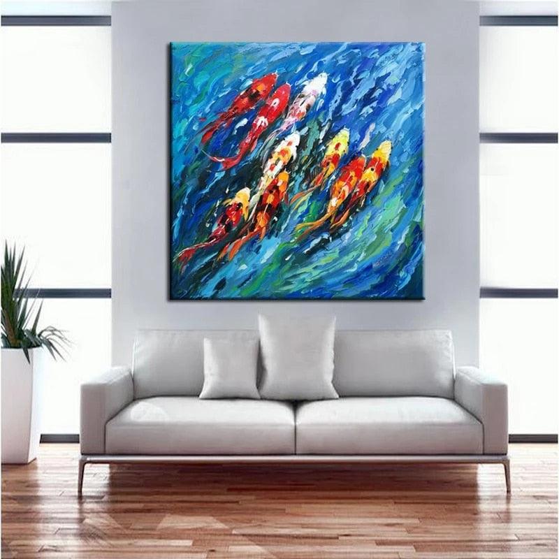 Koi Fish Rainbow Abstract Wall Art - PAP Art Store