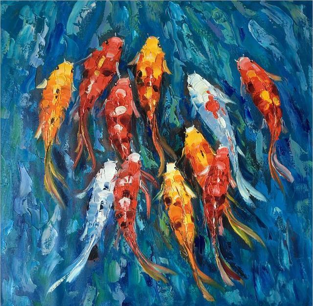 Koi Fish Rainbow Abstract Wall Art - PAP Art Store