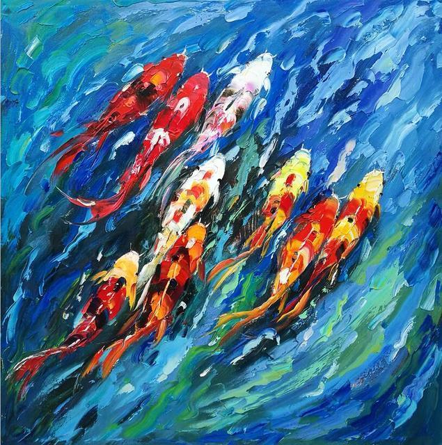 Koi Fish Rainbow Abstract Wall Art - PAP Art Store