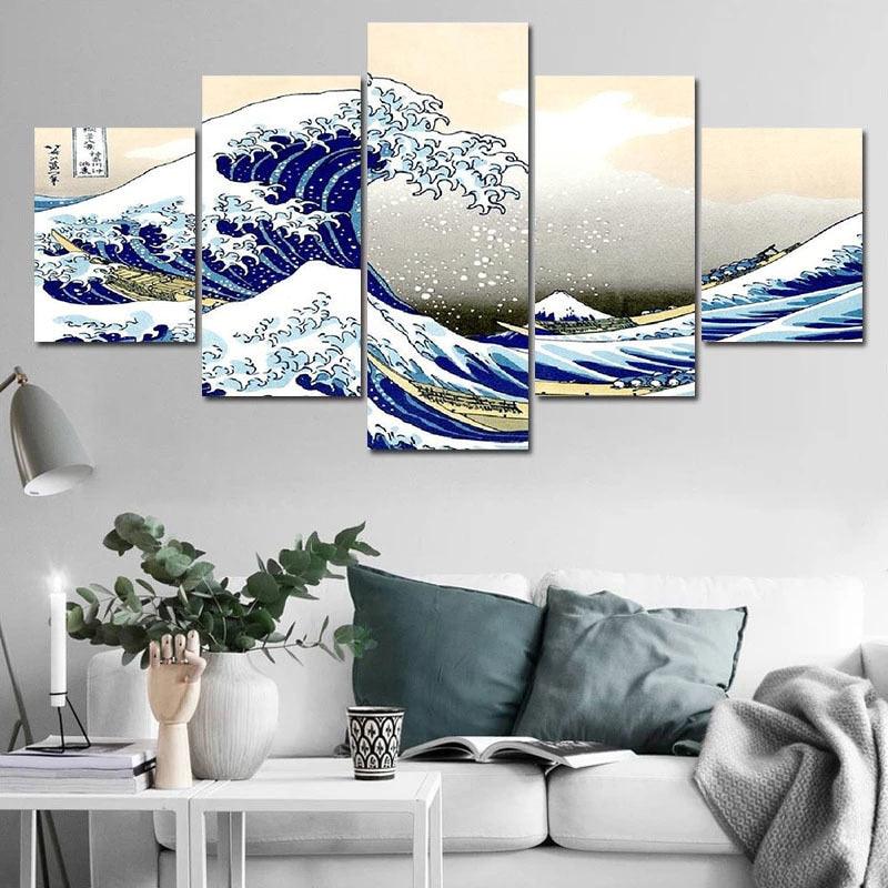 Hokusai The Wave Off Kanagawa 5 Panel Print Set - PAP Art Store