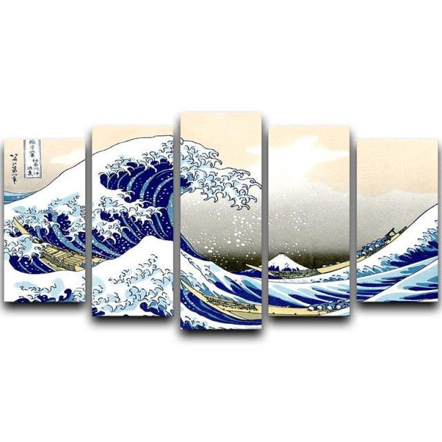 Hokusai The Wave Off Kanagawa 5 Panel Print Set - PAP Art Store