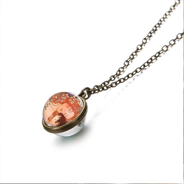 Gustav Klimt Glass Dome Necklace - PAP Art Store