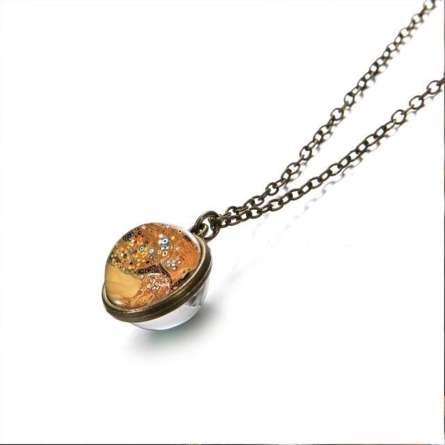 Gustav Klimt Glass Dome Necklace - PAP Art Store