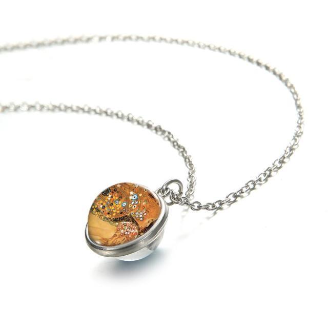 Gustav Klimt Glass Dome Necklace - PAP Art Store